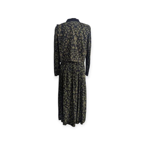 Moody Cottagegoth Jacket Dress ~ Gold Scrollwork & Velvet Trim - Picture 5 of 14